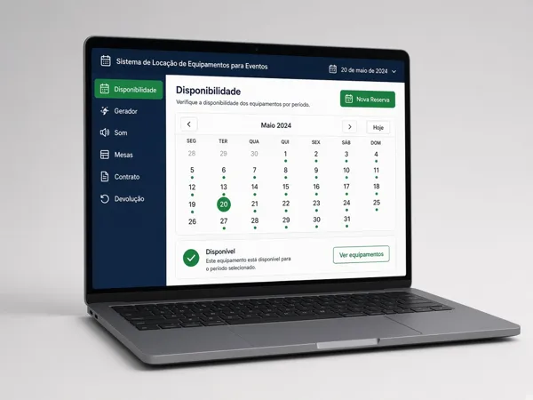 Exemplo: Locação de equipamentos para eventos